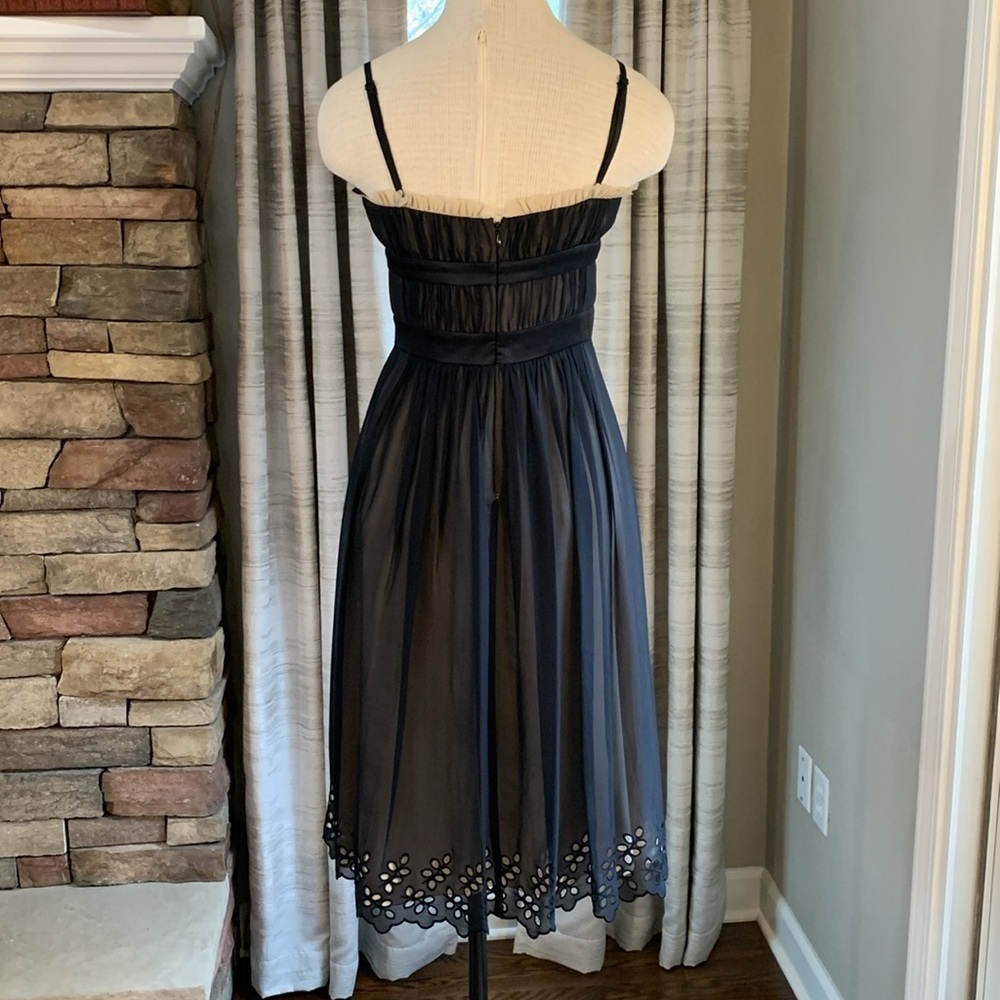 BCBG Paris sz 8 100% silk dark romantic spaghetti strap ruffled whimsigoth dress - Picture 5 of 9